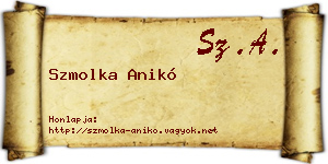 Szmolka Anikó névjegykártya