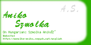 aniko szmolka business card